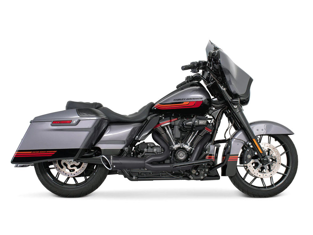 Combat Exhaust - Black with Black End Cap. Fits Touring 2017up. - Freedom Performance Exhaust