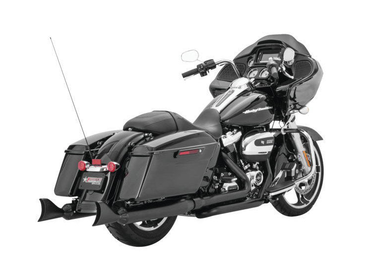 4in. Sharktail Slip-On Mufflers - Black. Fits Touring 2017up. - Freedom Performance Exhaust