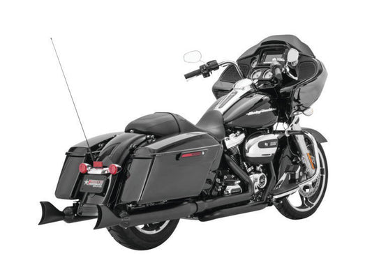 4in. Sharktail Slip-On Mufflers - Black. Fits Touring 2017up. - Freedom Performance Exhaust