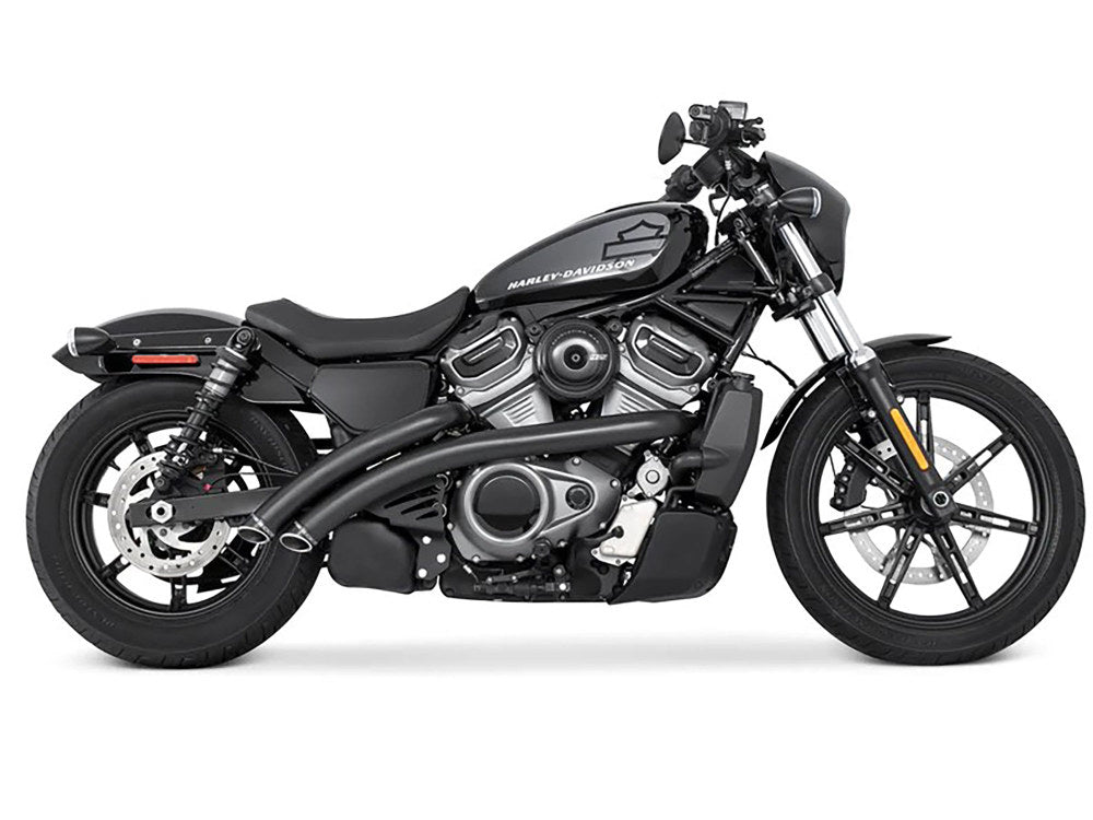 Radical Radius Exhaust - Black with Black End Caps. Fits Nightster 975 2022up. - Freedom Performance Exhaust