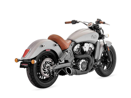 Combat 2-into-1 Exhaust - Black with Black End Cap. Fits Indian Scout 2015-2024 - Freedom Performance Exhaust