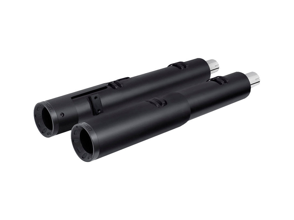 4.5in. Slip-On Mufflers - Black with Black Straight End Caps. Fits Indian Big Twin 2014up with Hard Saddle Bags. - Freedom Performance Exhaust