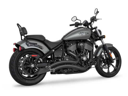 Sharp Curve Radius Exhaust - Black with Black End Caps. Fits Indian Cruiser 2022up - Freedom Performance Exhaust