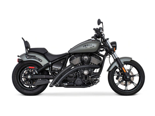 Radical Radius Exhaust - Black with Black End Caps. Fits Indian Cruiser 2022up - Freedom Performance Exhaust
