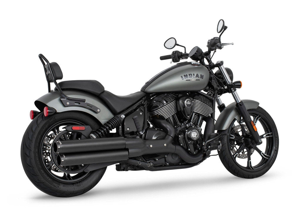 3.25in. Slip-On Mufflers - Black with Black Signature End Caps. Fits Indian Cruiser 2022up - Freedom Performance Exhaust