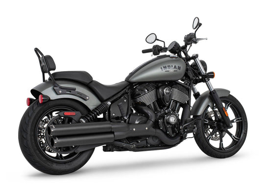 3.25in. Slip-On Mufflers - Black with Black Signature End Caps. Fits Indian Cruiser 2022up - Freedom Performance Exhaust