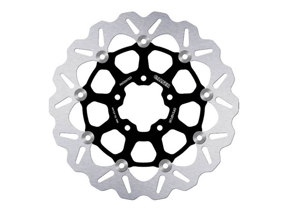 11.8in. Front or Rear Wave Floating Disc Rotor with Black Carrier. Fits Indian Scout 2015up - Gbrakes