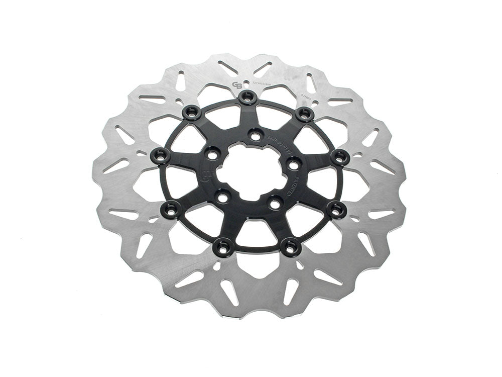 11.8in. Front Wave Floating Disc Rotor - Black. Fits Dyna 2006-2017, Softail 2015up, Sportster 2014-2021 & Some Touring 2008-2023 - Gbrakes