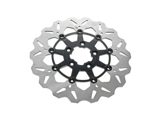 11.8in. Front Wave Floating Disc Rotor - Black. Fits Dyna 2006-2017, Softail 2015up, Sportster 2014-2021 & Some Touring 2008-2023 - Gbrakes