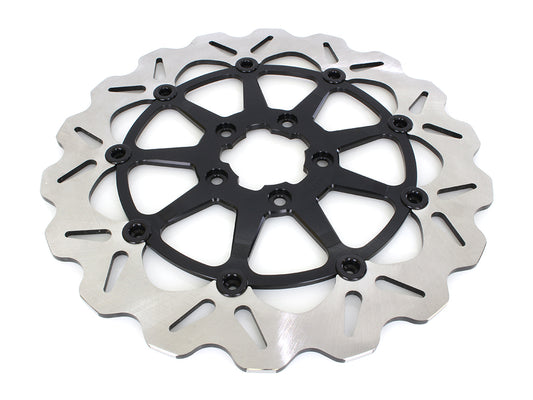 13in. Front Wave Floating Disc Rotor with Black Carrier. Fits most Big Twin 2000up when Using Special 6 Piston Caliper. - Gbrakes