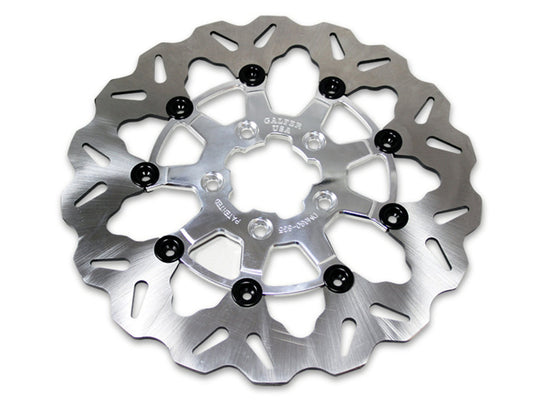 11.5in. Front Wave Floating Disc Rotor with Clear Anodized Silver Carrier. Fits Big Twin & Sportster 2000-2014. - Gbrakes