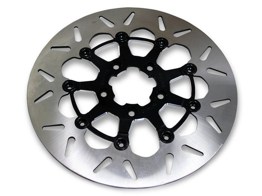 11.8in. Front Standard Round Floating Disc Rotor - Contrast Cut. Fits Dyna 2006-2017, Softail 2015up, Sportster 2014-2021 & Some Touring 2008-2023 - Gbrakes