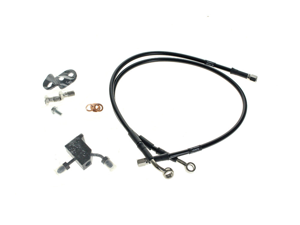 Rear Brake Line - Black. Fits Softail 2000-2006 - Goodridge