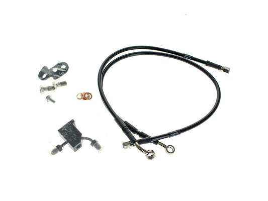 Rear Brake Line - Black. Fits Softail 2000-2006 - Goodridge