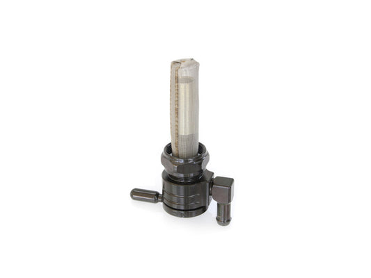 High-Flow Fuel Tap / Petcock with 22mm Thread & 5/16in. Downward Facing Fuel Outlet - Black. Fits Softail 1984-2006, Dyna 1991-2006, FXR 1982-1994, Touring 1988-2006, Sportster 1975-2006 & 4Spd Big Twin 1975-1986 - Golan Fuel Taps