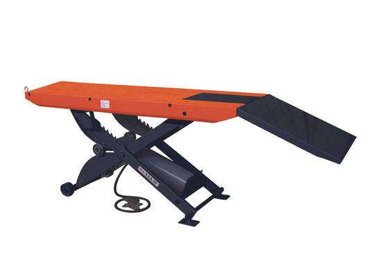 B.O.B. Bike Lift with Lifting Capacity of 1500 lbs & 28in. x 84in. Deck - Orange. - Handy Bike Lifts