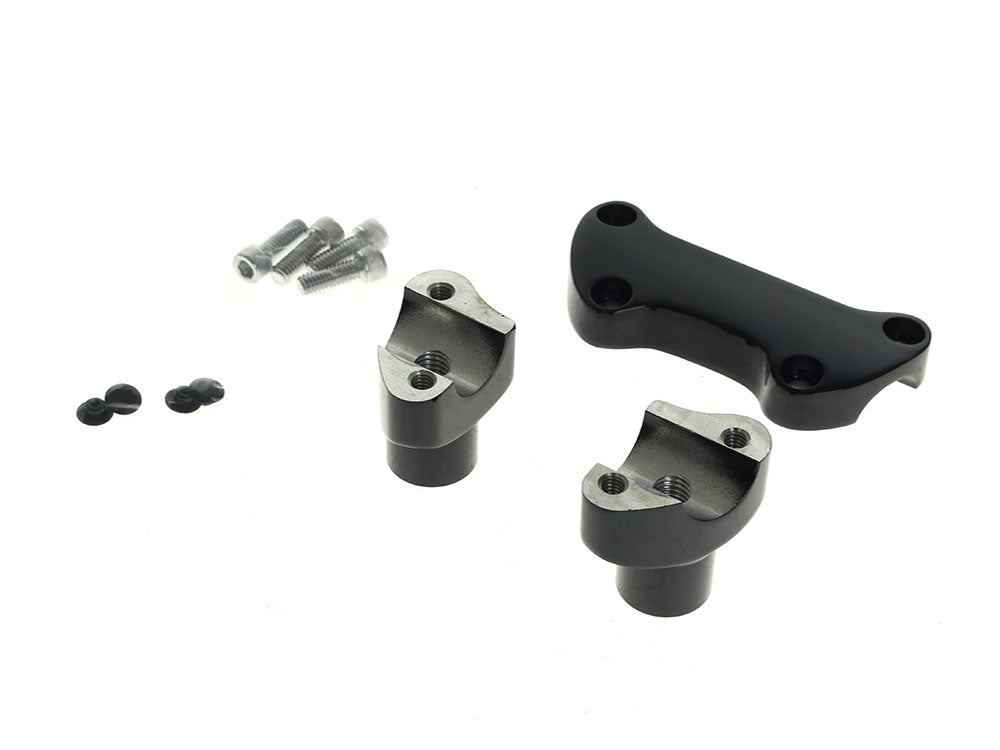 2in. Straight Risers with Top Clamp & Hardware - Black. Fits 1in. Handlebar - Rollies Speed Shop