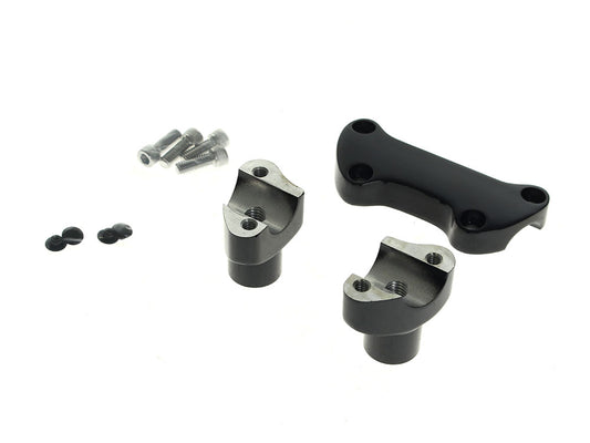 2in. Straight Risers with Top Clamp & Hardware - Black. Fits 1in. Handlebar - Rollies Speed Shop