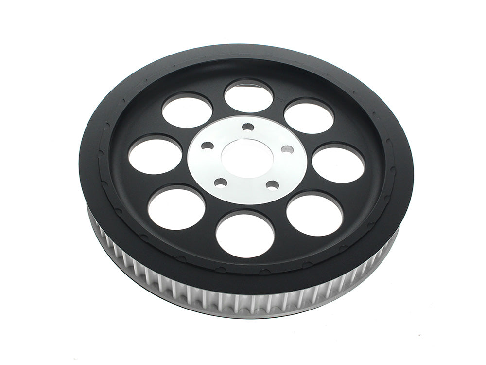 70 Tooth x 1.5in. Rear Pulley - Black. Fits Big Twin 1980-1999 with 1-1/2in. Wide Belt - Rollies Speed Shop