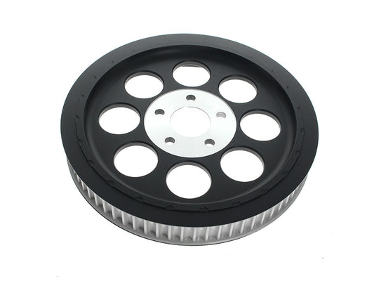 70 Tooth x 1.5in. Rear Pulley - Black. Fits Big Twin 1980-1999 with 1-1/2in. Wide Belt - Rollies Speed Shop