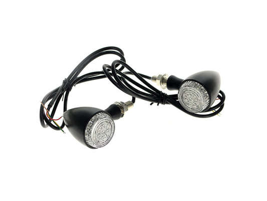 Torpedo Turn Signals with LED Run-Brake-Turn - Black - Rollies Speed Shop