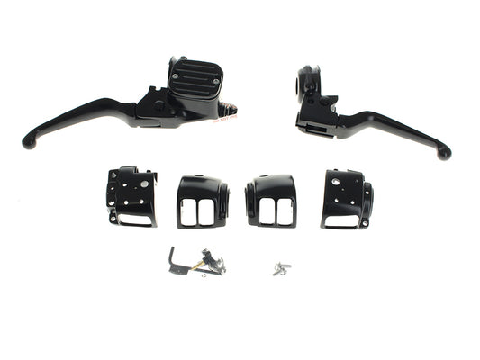 Handlebar Control Kit - Black. Fits Single Disc Softail 2011-2014 & Dyna 2012-2017 - Rollies Speed Shop