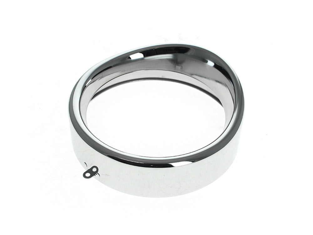Peaked Visor Style 7in. Headlight Trim Ring - Chrome. Fits FL Softail 1994-2017 & Freewheeler Trike 2015up - Rollies Speed Shop
