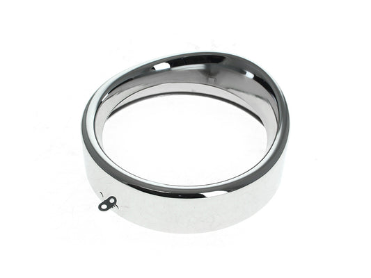 Peaked Visor Style 7in. Headlight Trim Ring - Chrome. Fits FL Softail 1994-2017 & Freewheeler Trike 2015up - Rollies Speed Shop