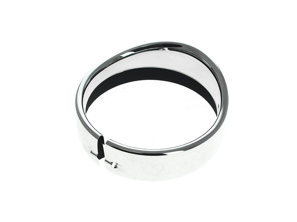 Peaked Visor Style 5-3/4in. Headlight Trim Ring - Chrome. Fits FX Softail 1994-2015, Dyna 1994-2017 & Most Sportster Models 2004-2021. - Rollies Speed Shop