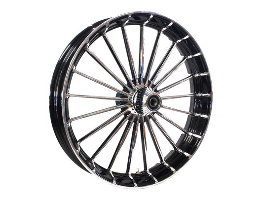 23in. x 3.75in. Ranger/Turbine Replica Wheel - Black Anodize, Polished Rim & Spoke Edge, Chrome Hub Kit. Fits Breakout 2013up. - Hawg Halters