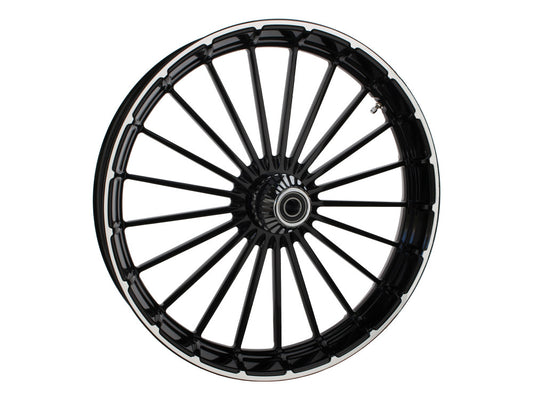 23in. x 3.75in. Ranger/Turbine Replica Wheel - Black Anodize, Polished Rim Edge, Chrome Hub Kit. Fits Breakout 2013up. - Hawg Halters