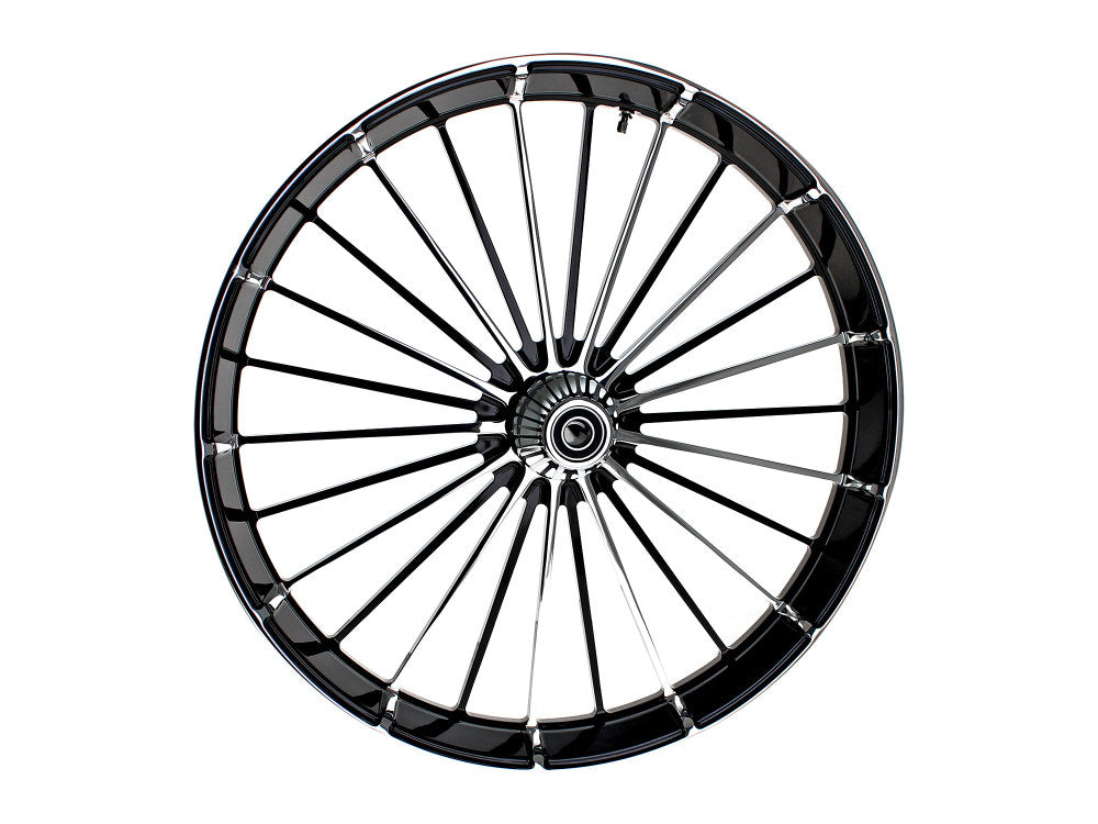 26in. x 3.75in. FXBR3/Breakout Replica Wheel - Black Anodize, Polished Rim & Spoke Edge, Chrome Hub Kit. Fits Breakout 2013up. - Hawg Halters