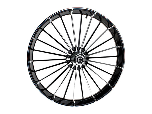 26in. x 3.75in. FXBR3/Breakout Replica Wheel - Black Anodize, Polished Rim & Spoke Edge, Chrome Hub Kit. Fits Breakout 2013up. - Hawg Halters