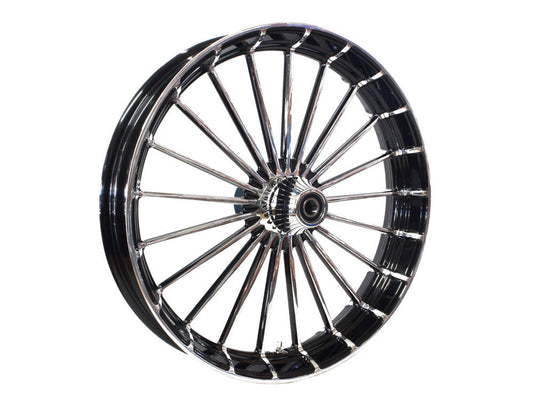 26in. x 3.75in. Ranger/Turbine Replica Wheel - Black Anodize, Polished Rim & Spoke Edge, Chrome Hub Kit. Fits Breakout 2013up. - Hawg Halters