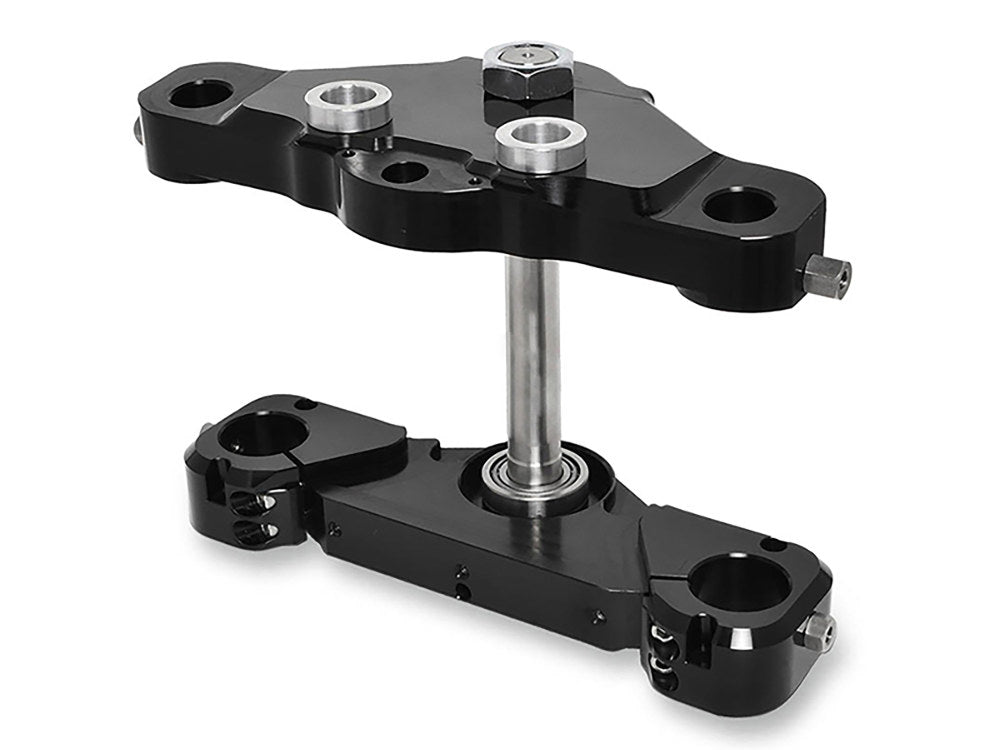 6 Degree X23 Raked Triple Tree Kit - Black. Fits Touring 1997-2013 with 23in. Wheel Upgrade. - Hawg Halters