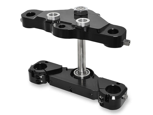 6 Degree X23 Raked Triple Tree Kit - Black. Fits Touring 1997-2013 with 23in. Wheel Upgrade. - Hawg Halters