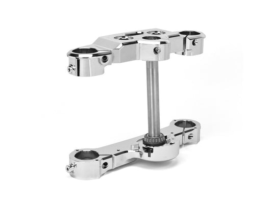 4 Degree Raked Triple Tree Kit - Chrome. Fits Fat Boy 2018up with 21in. or 23in. Wheel Upgrade. - Hawg Halters