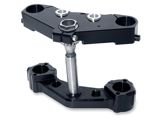 6 Degree X23 Raked Triple Tree Kit - Black. Fits Most Touring 2014-2024 with 23in. Wheel Upgrade. - Hawg Halters