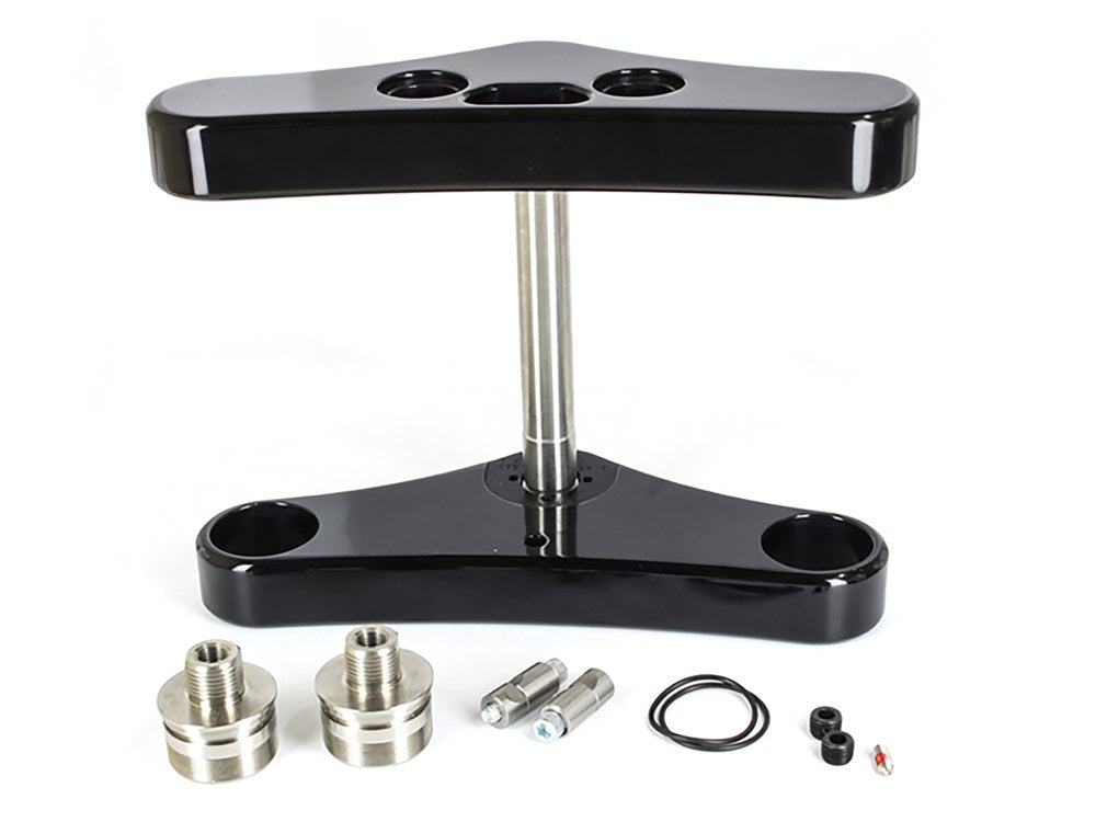 5 Degree Raked Wide Glide Triple Tree Kit - Black. Fits Dyna 2006-2011 & Dyna Wide Glide 2006-2017 with 23in. Wheel Upgrade. - Hawg Halters