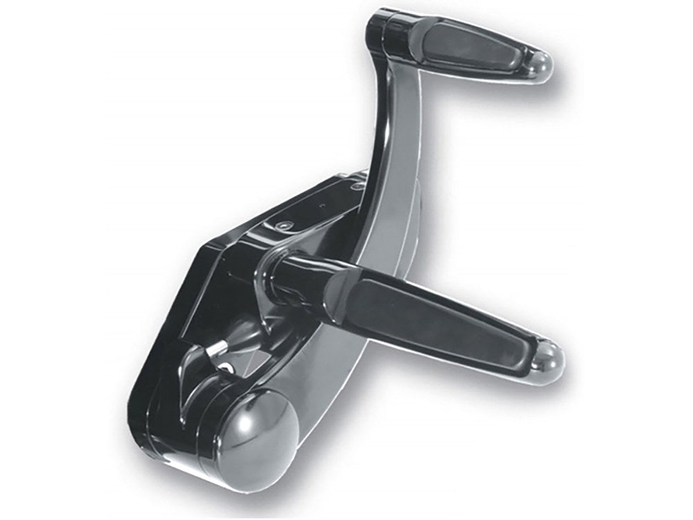 Standard Length Forward Controls with Folding Rubber Inlay Pegs - Black. Fits Dyna 1991-2017. - Hawg Halters