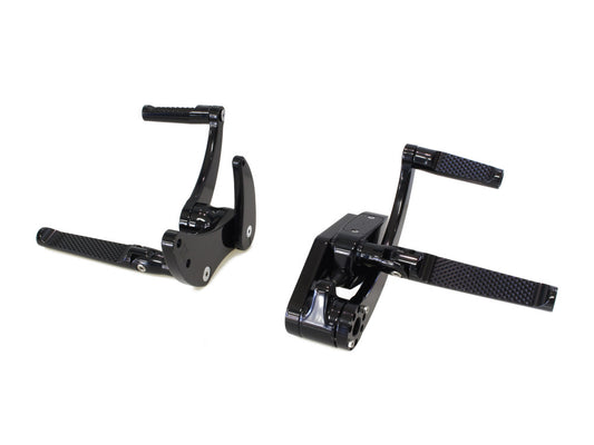 Forward Controls - Knurled - Black. Fits Softail 2018up. Length Adjustable. - Hawg Halters