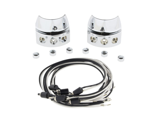 Left & Right Handlebar Switch Assembly - Chrome - Hawg Halters