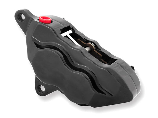 Left Hand Front 4 Piston Caliper - Black. Fits most Big Twin & Sportster 1984-1999 Models with 11.5in. Disc Rotor. - Hawg Halters