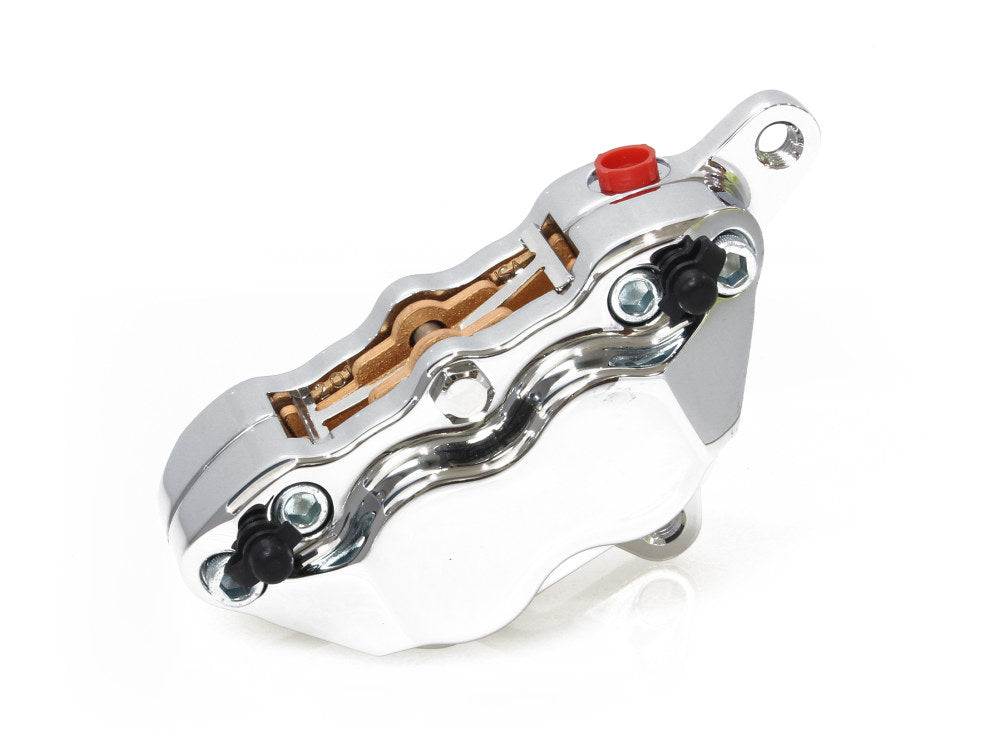 Front 4 Piston Caliper - Chrome. Fits Softail Springer & FXWG 1980-1983 with applicable bracket purchase. - Hawg Halters