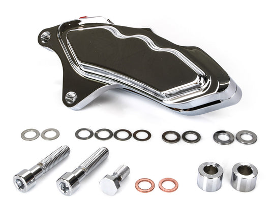 Left Hand Front 6 Piston Caliper - Chrome. Fits Softail 2015up, V-Rod 2006-2017 & Touring 2008up & Sportster 2014-2021 - Hawg Halters