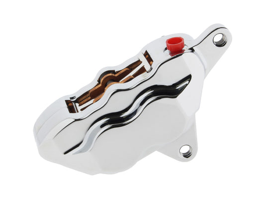 Front or Right Hand Rear 4 piston Caliper - Chrome. Fits Springer, FL 1973-1983 & FXWG 1980-1983. - Hawg Halters