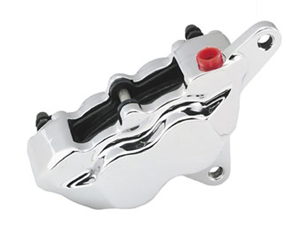 Right Hand Front or Rear 4 Piston Caliper - Chrome. Fits H-D 1984-1999. - Hawg Halters