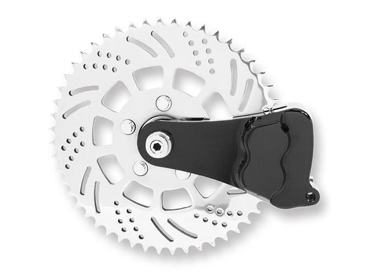 Left Hand Rear Sprocket Brake 4 Piston Caliper Kit - Black. Fits 3/4in. & 1in. Axles. - Hawg Halters