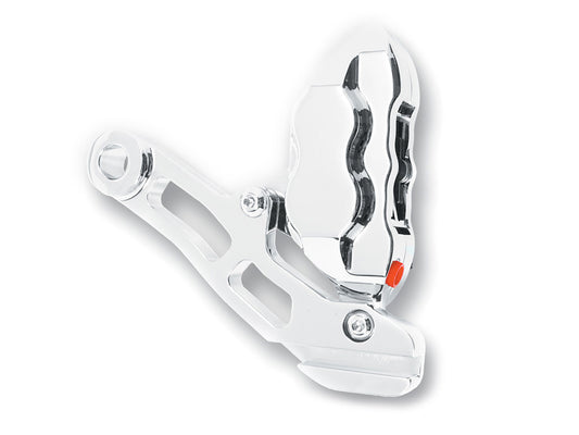 Right Hand Rear 4 Piston Caliper & Mounting Bracket - Chrome. Fits Softail 1987-1999. - Hawg Halters