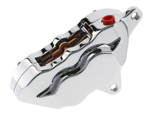 Right Hand Rear 4 Piston Caliper & Mounting Bracket - Chrome. Fits FL Softail 2008-2017 Models with 150mm Tyre. - Hawg Halters